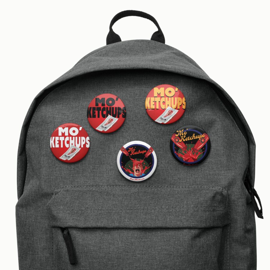 Mo Ketchups pin buttons