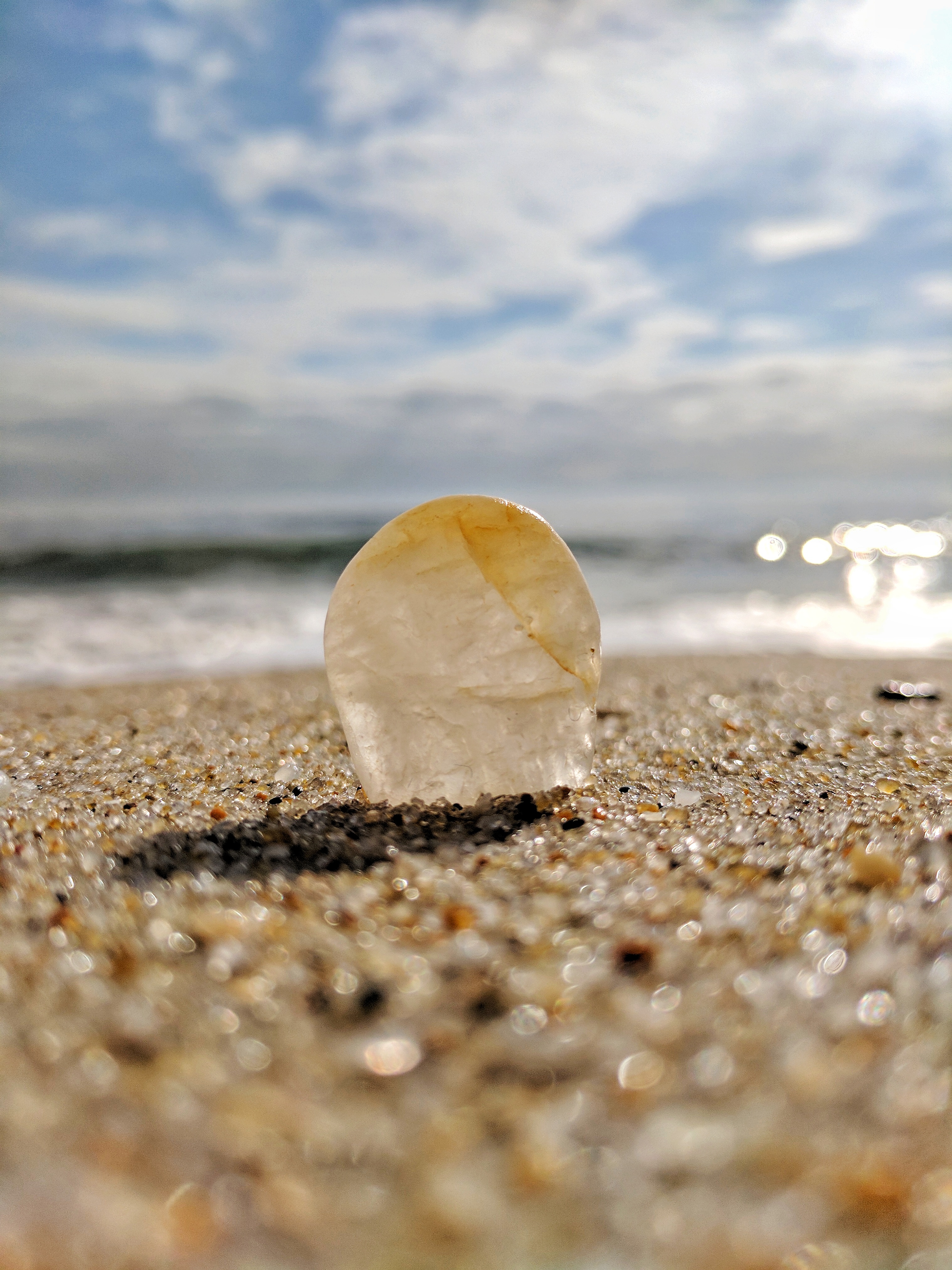 Sea glass on the sand