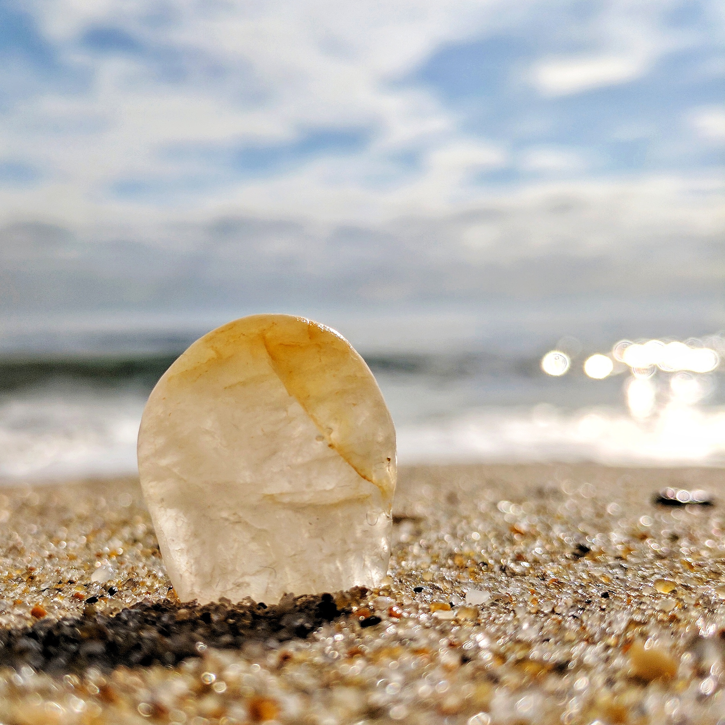 Sea glass on the sand