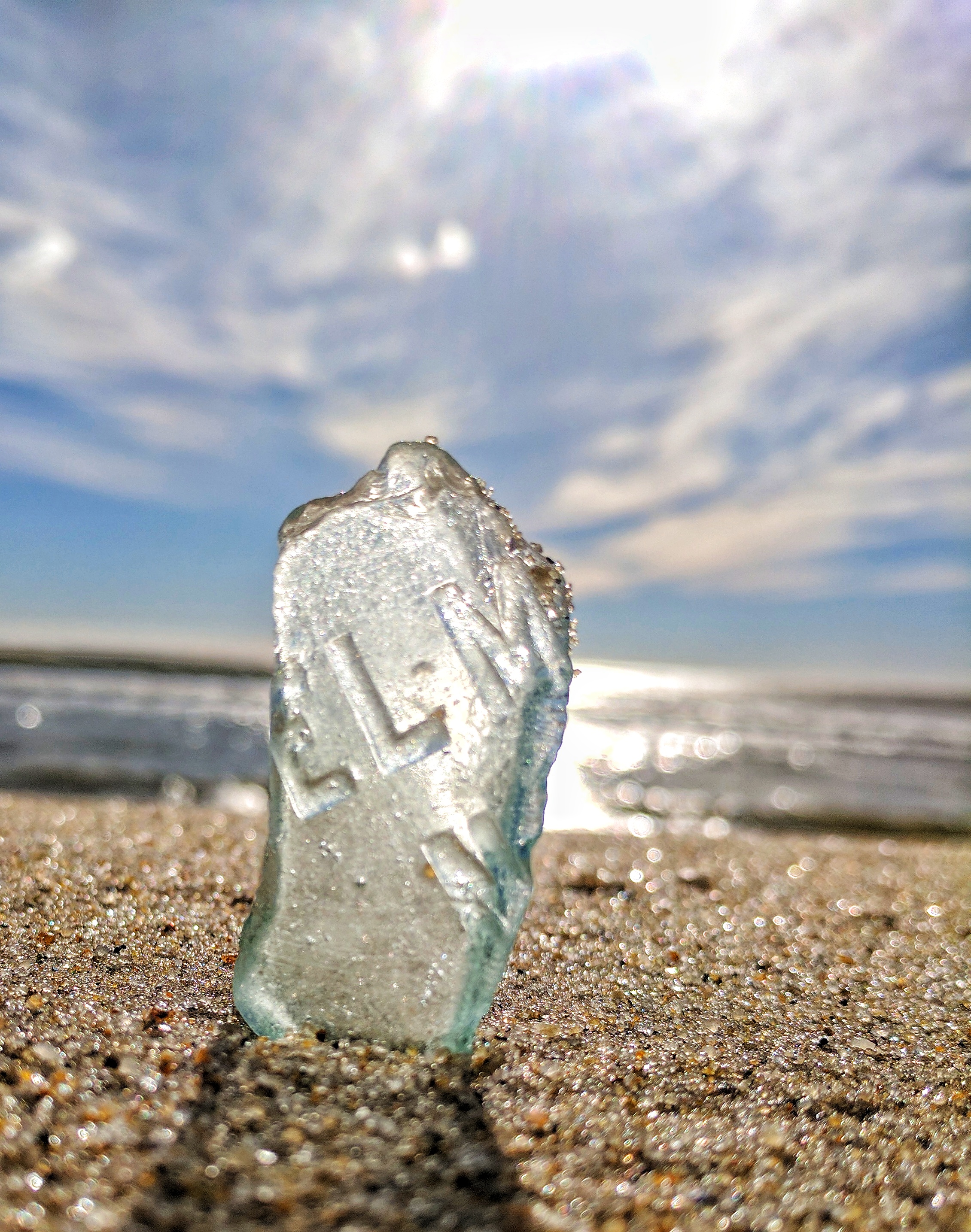Sea glass on the beach