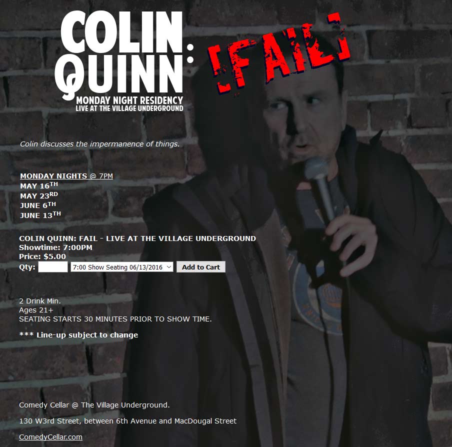 Comedy Cellar work