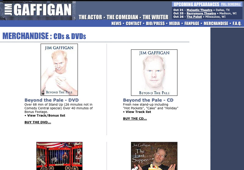 Jim Gaffigan store page