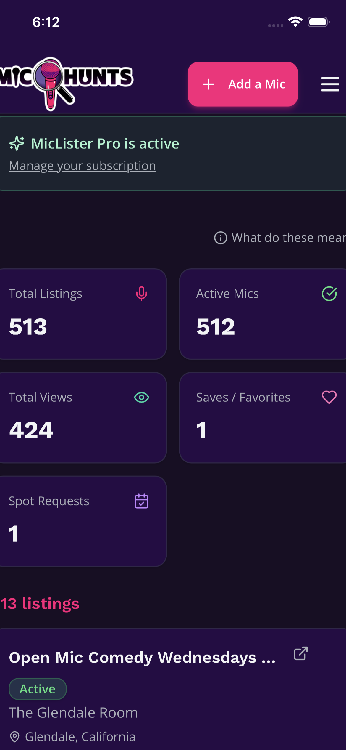 My listings spot requests