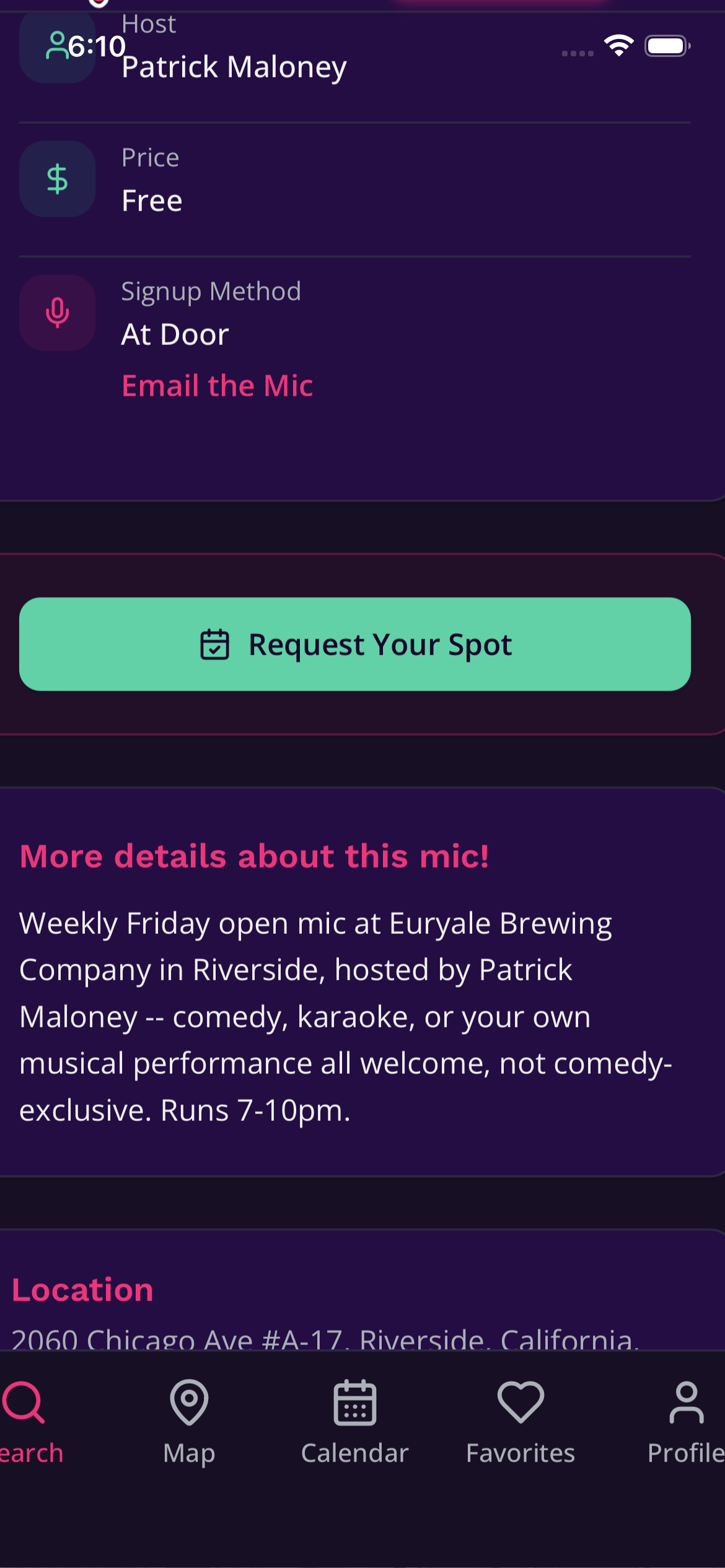 Request a spot